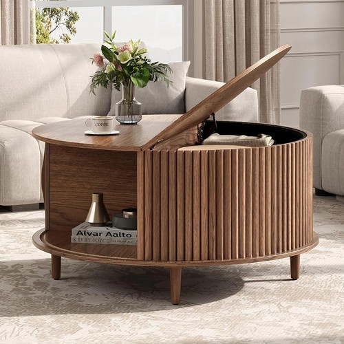 Round coffee table - round, with
