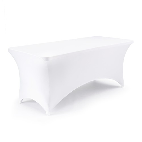 6ft white spandex table cover - 6ft,