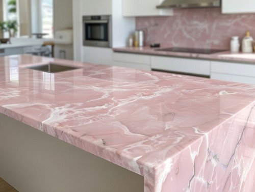 Natural pink onyx countertop - pink,