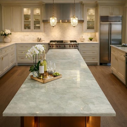 White quartz slab - slab, table